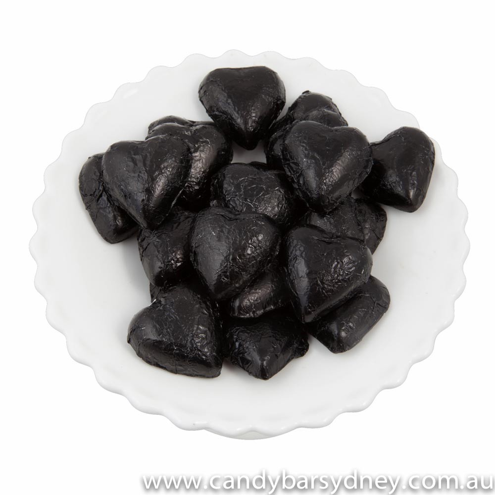 Black Belgian Chocolate Hearts 500g 5kg Candy Bar Sydney
